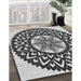 Machine Washable Transitional Dark Gray Black Rug in a Family Room, wshpat1987gry