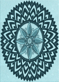 Machine Washable Transitional Medium Teal Green Rug, wshpat1987lblu