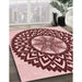 Machine Washable Transitional Saffron Red Rug in a Family Room, wshpat1987rd