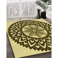 Patterned Bakers Brown Rug, pat1987yw