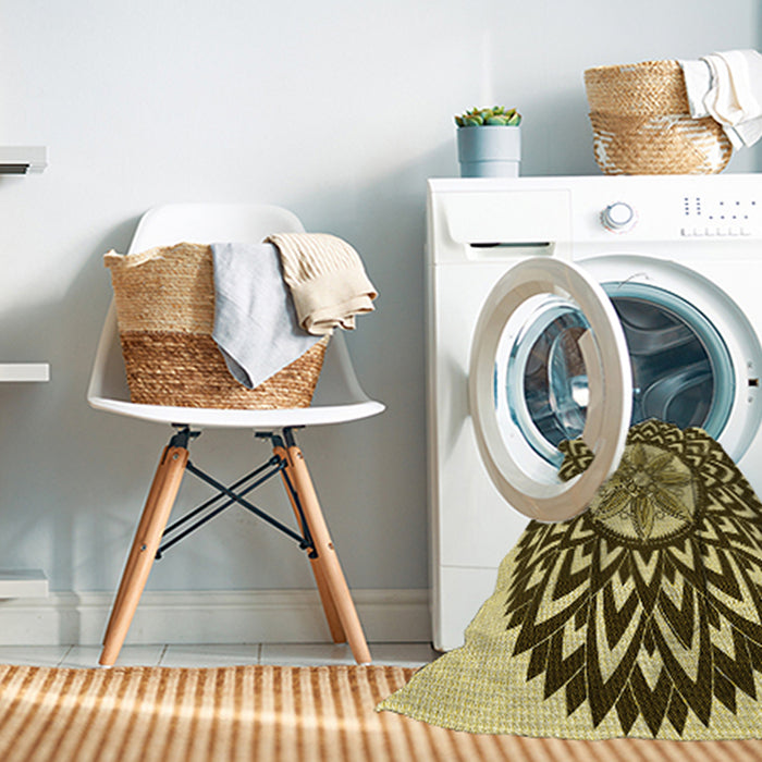 Machine Washable Transitional Bakers Brown Rug in a Washing Machine, wshpat1987yw