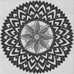 Square Patterned Gray Novelty Rug, pat1987