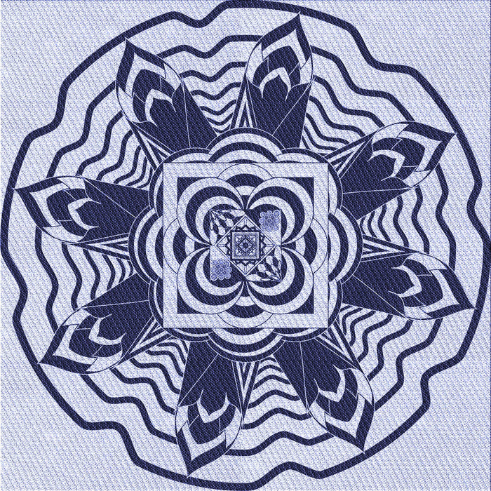 Round Machine Washable Transitional Blue Rug, wshpat1988blu