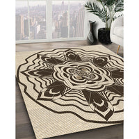 Patterned Vanilla Gold Rug, pat1988brn