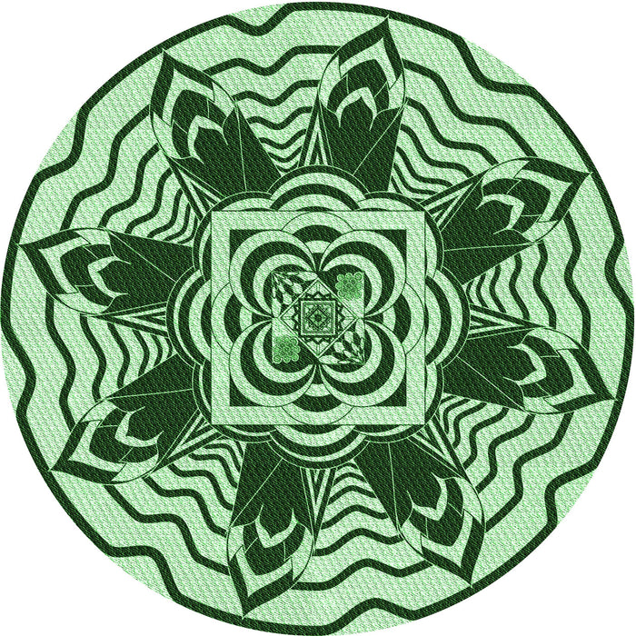 Square Patterned Pale Green Rug, pat1988grn