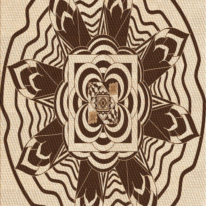 Patterned Saddle Brown Rug, pat1988org