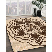 Patterned Saddle Brown Rug, pat1988org