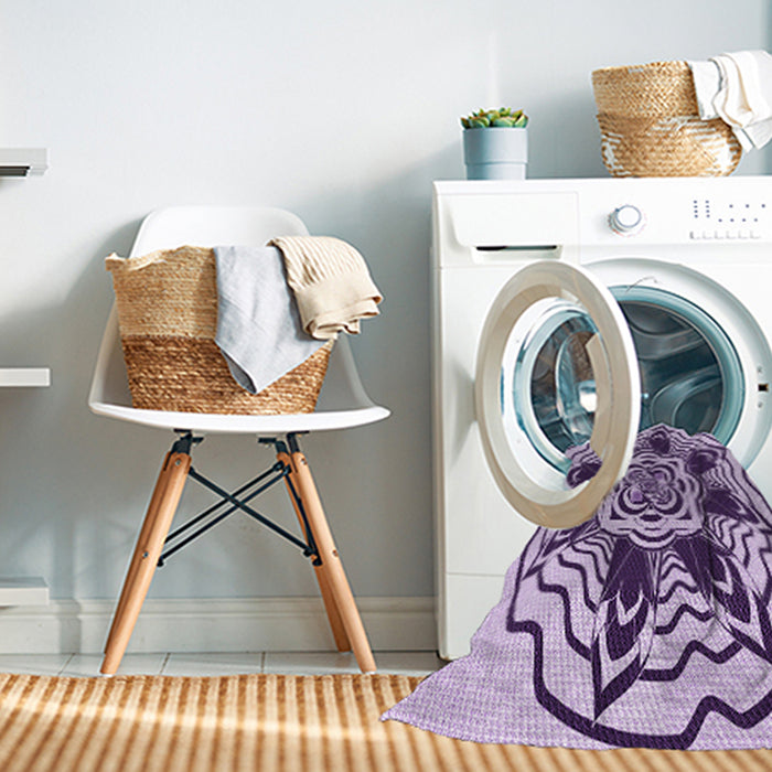 Machine Washable Transitional Blossom Pink Rug in a Washing Machine, wshpat1988pur