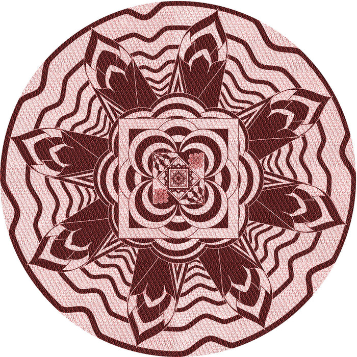 Square Patterned Pink Rug, pat1988rd