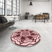 Round Patterned Pink Rug in a Office, pat1988rd