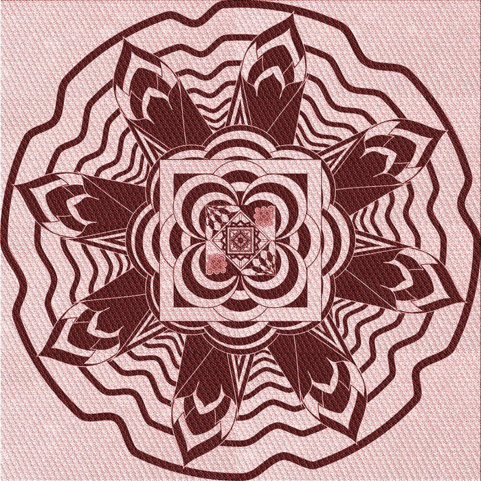 Round Patterned Pink Rug, pat1988rd