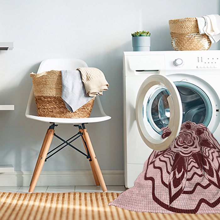 Machine Washable Transitional Pink Rug in a Washing Machine, wshpat1988rd