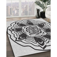 Patterned Platinum Gray Novelty Rug, pat1988