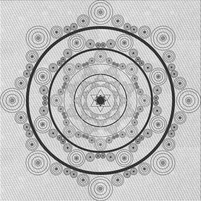 Round Patterned Platinum Gray Rug, pat1989gry