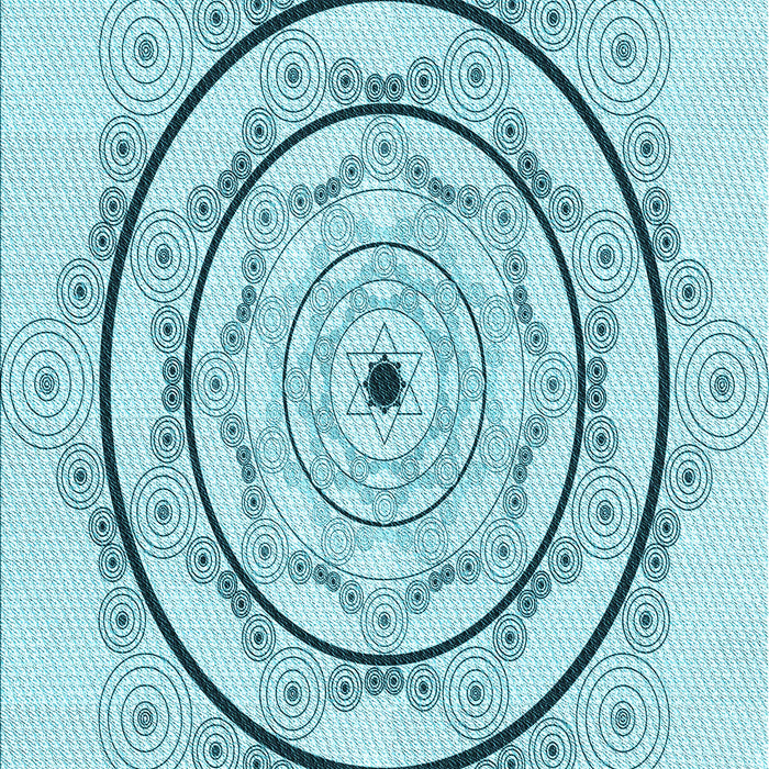 Patterned Electric Blue Rug, pat1989lblu