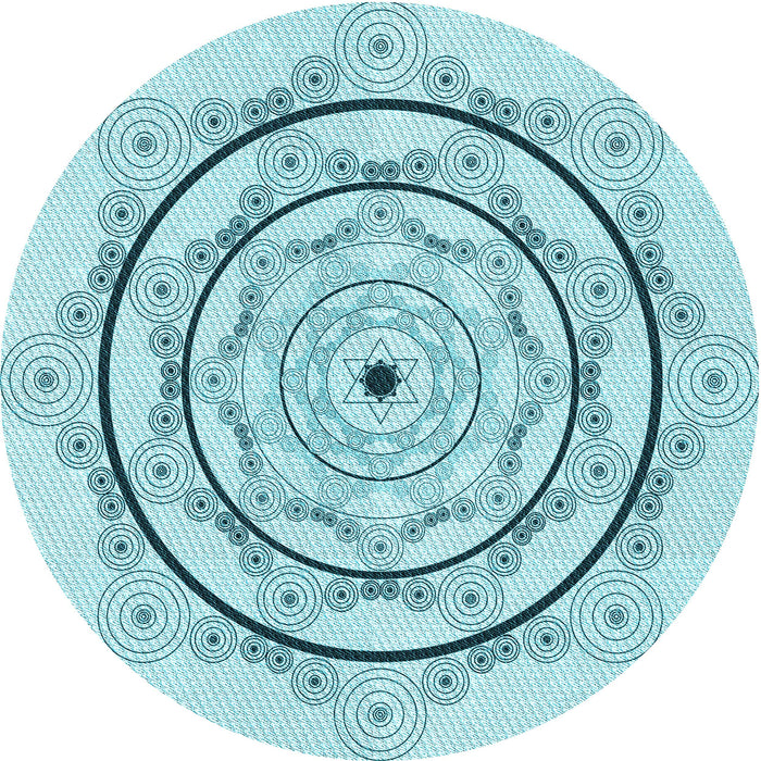 Square Machine Washable Transitional Electric Blue Rug in a Living Room, wshpat1989lblu