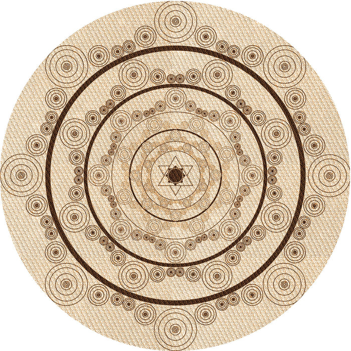 Square Patterned Bronze Brown Rug, pat1989org