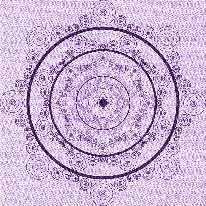 Round Patterned Lilac Purple Rug, pat1989pur