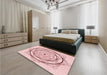 Patterned Light Rose Pink Rug in a Bedroom, pat1989rd