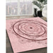 Patterned Light Rose Pink Rug in Family Room, pat1989rd