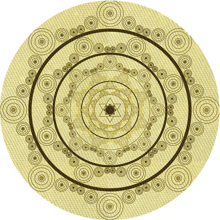 Square Machine Washable Transitional Sun Yellow Rug in a Living Room, wshpat1989yw