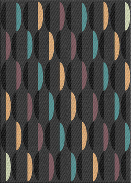 Patterned Mid Gray Novelty Rug, pat198