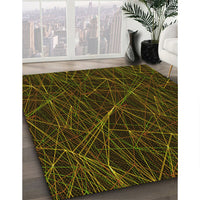 Patterned Black Brown Rug, pat199yw