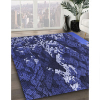 Patterned Midnight Blue Rug, pat1990blu