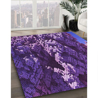 Patterned Indigo Purple Rug, pat1990pur