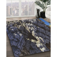 Patterned Mid Gray Novelty Rug, pat1990