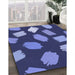 Patterned Blue Rug in Family Room, pat1991blu