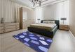 Patterned Blue Rug in a Bedroom, pat1991blu