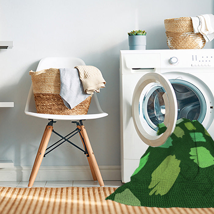 Machine Washable Transitional Deep Emerald Green Rug in a Washing Machine, wshpat1991grn