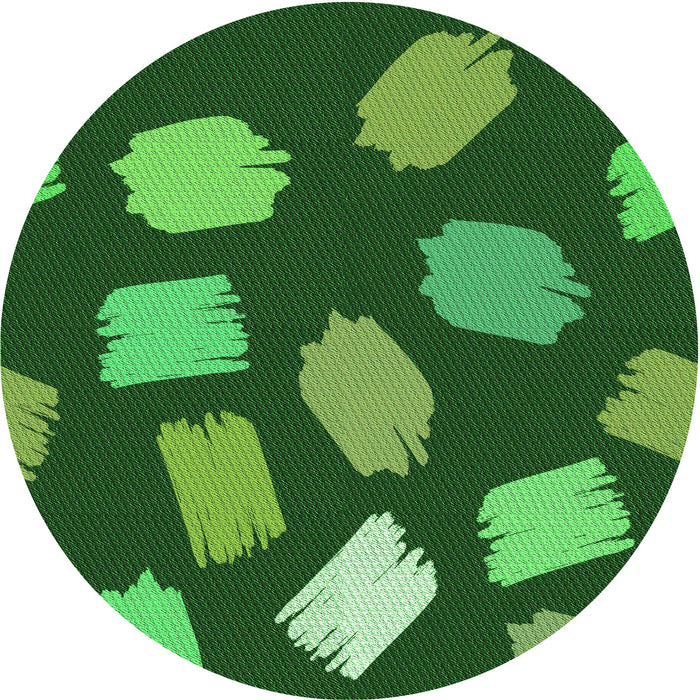 Square Machine Washable Transitional Deep Emerald Green Rug in a Living Room, wshpat1991grn