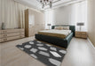 Patterned Gunmetal Gray Rug in a Bedroom, pat1991gry