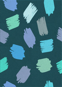 Machine Washable Transitional Medium Teal Green Rug, wshpat1991lblu