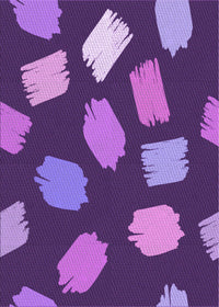 Machine Washable Transitional Purple Rug, wshpat1991pur