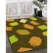 Patterned Brown Rug in Family Room, pat1991yw