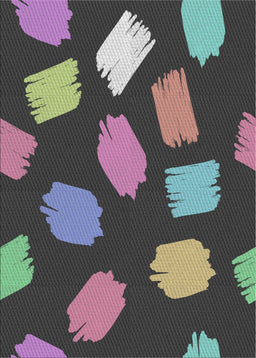 Patterned Charcoal Black Novelty Rug, pat1991