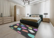 Machine Washable Transitional Charcoal Black Rug in a Bedroom, wshpat1991