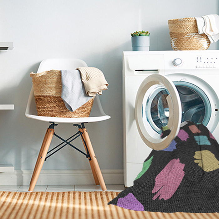Machine Washable Transitional Charcoal Black Rug in a Washing Machine, wshpat1991