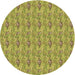 Square Patterned Dark Yellow Green Rug, pat1992brn