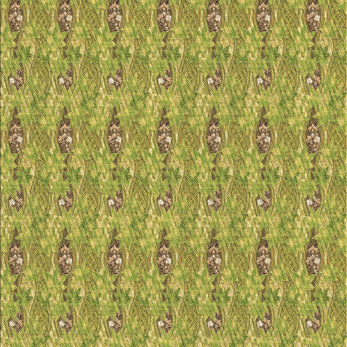 Machine Washable Transitional Dark Yellow Green Rug, wshpat1992brn