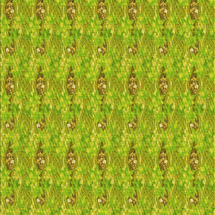 Patterned Dark Yellow Green Rug, pat1992yw