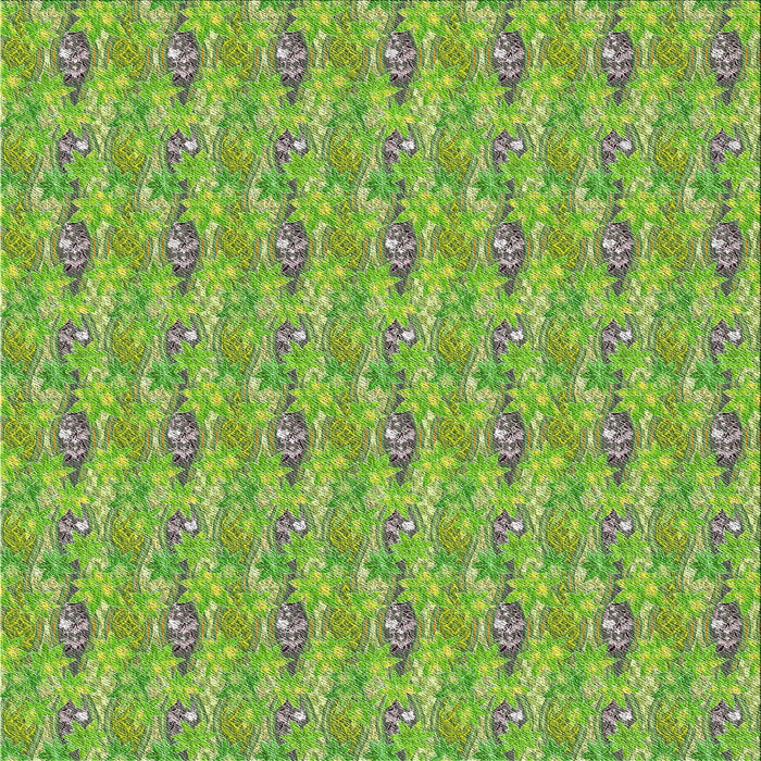 Square Patterned Seaweed Green Novelty Rug, pat1992