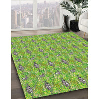 Patterned Seaweed Green Novelty Rug, pat1992