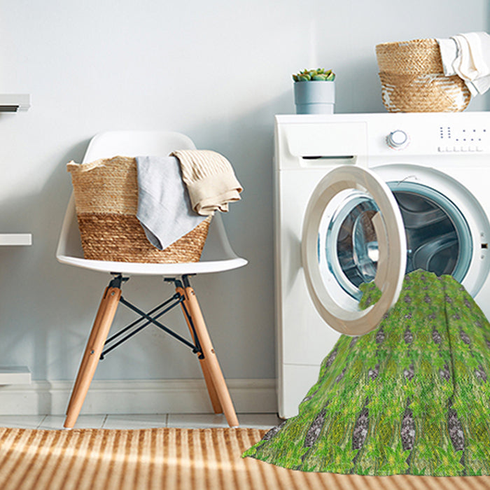 Machine Washable Transitional Seaweed Green Rug in a Washing Machine, wshpat1992