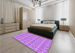 Patterned Violet Purple Rug in a Bedroom, pat1993pur