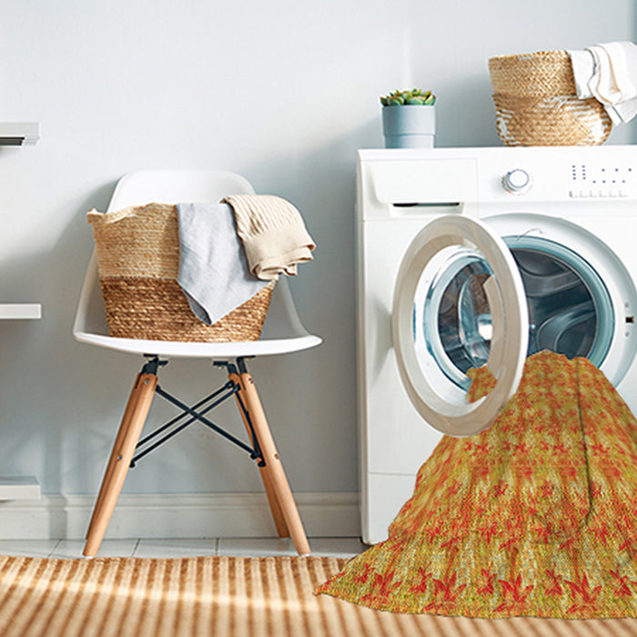 Machine Washable Transitional Orange Red Orange Rug in a Washing Machine, wshpat1993yw