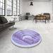 Round Patterned Purple Rug in a Office, pat1994blu